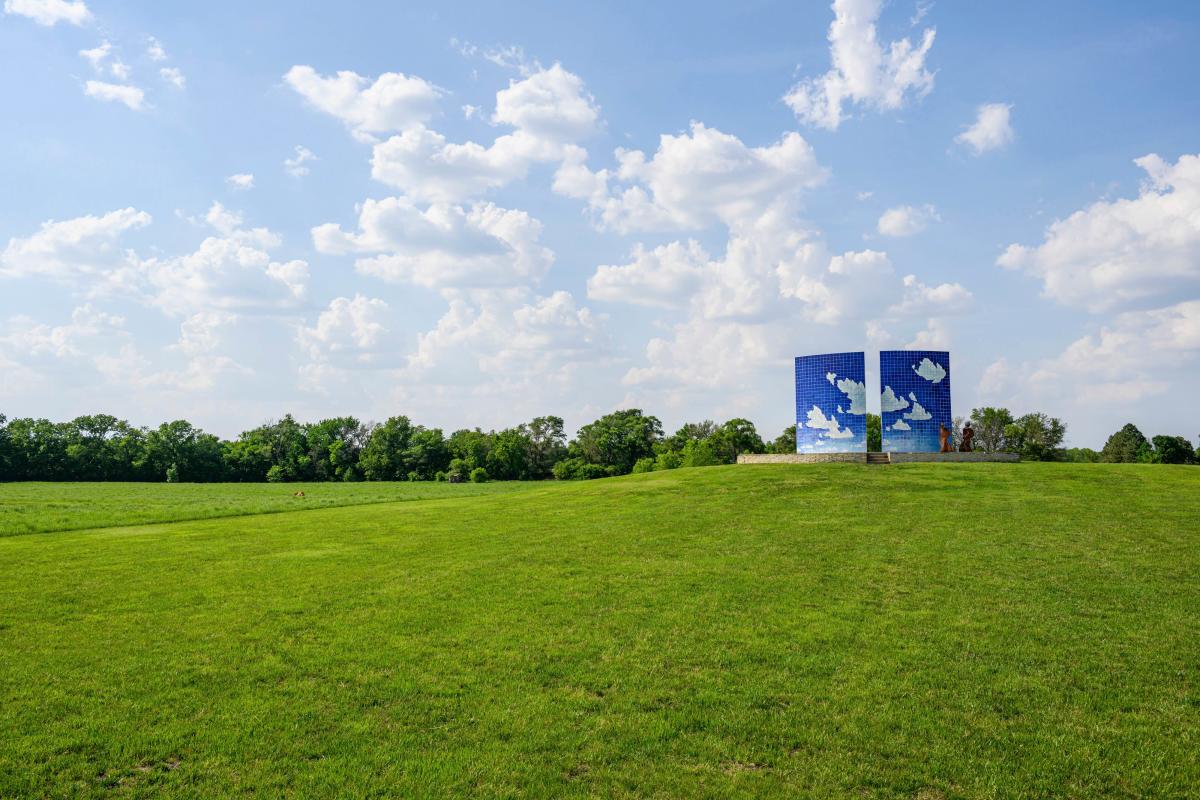 Blue Sky Sculpture Mural Newton