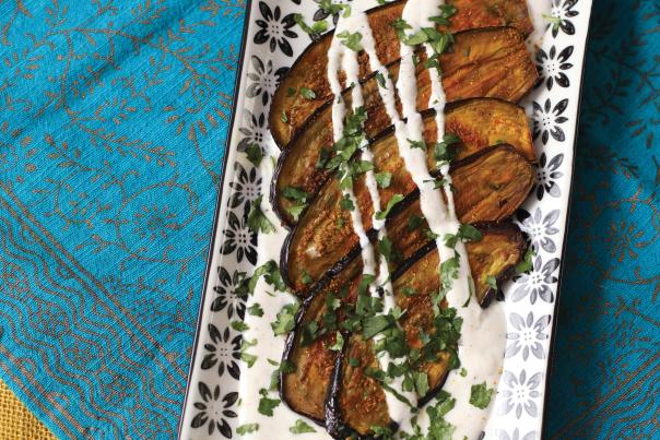 roasted eggplant on plate