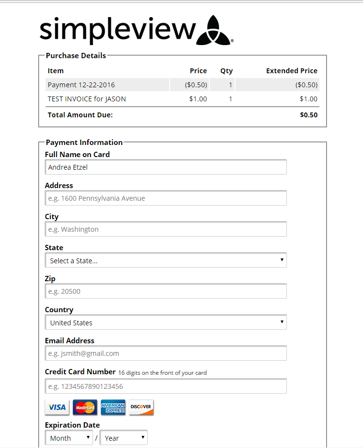 Payment Page