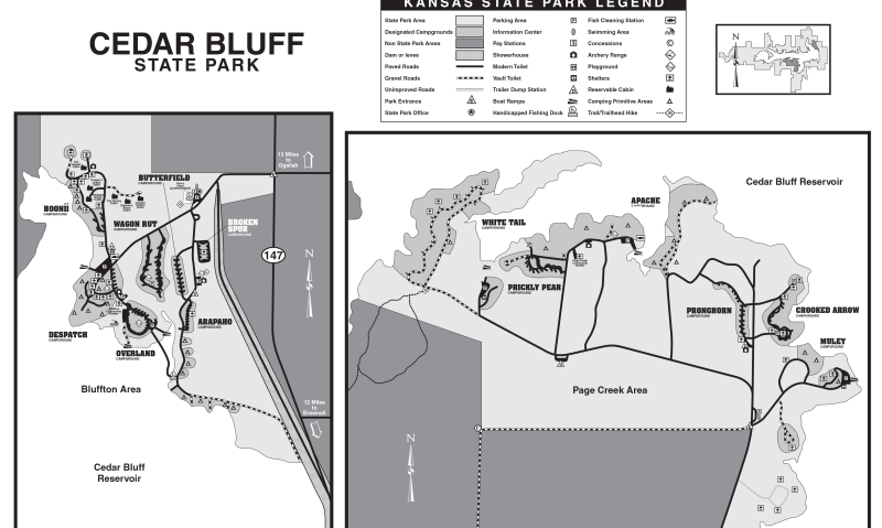 Cedar Bluff State Park Map